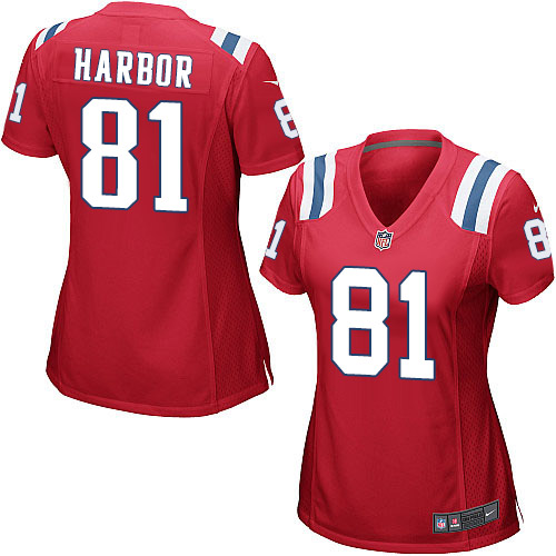 Women's Game Clay Harbor Nike Jersey Red Alternate - #81 NFL New England Patriots